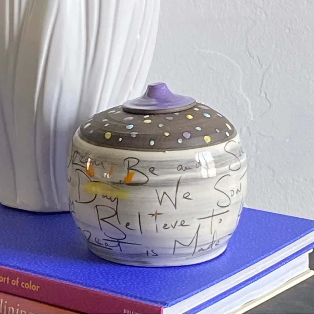 ZPots Handcrafted Ceramic Jar w/Lid The Dream Jar Artist made z pots